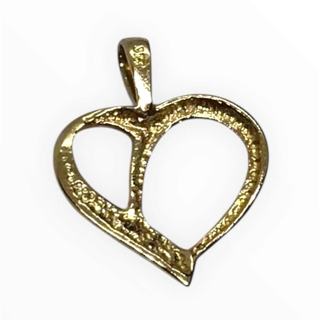 Ladies 9ct Gold Heart Pendant (Length 2cm) Ref#511543