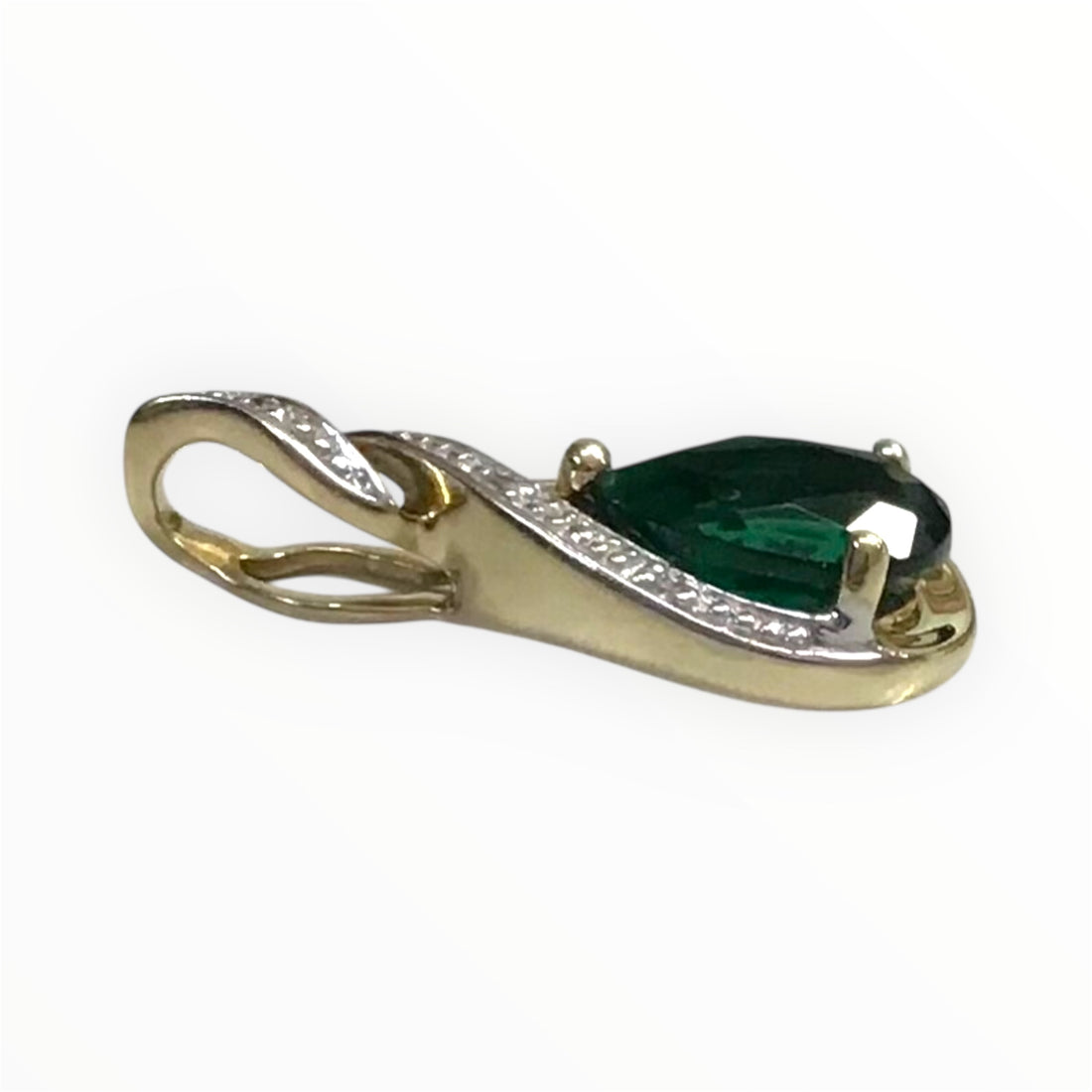 Ladies 9ct Gold Coloured Stone Pendant (Length 2cm) Ref#512334
