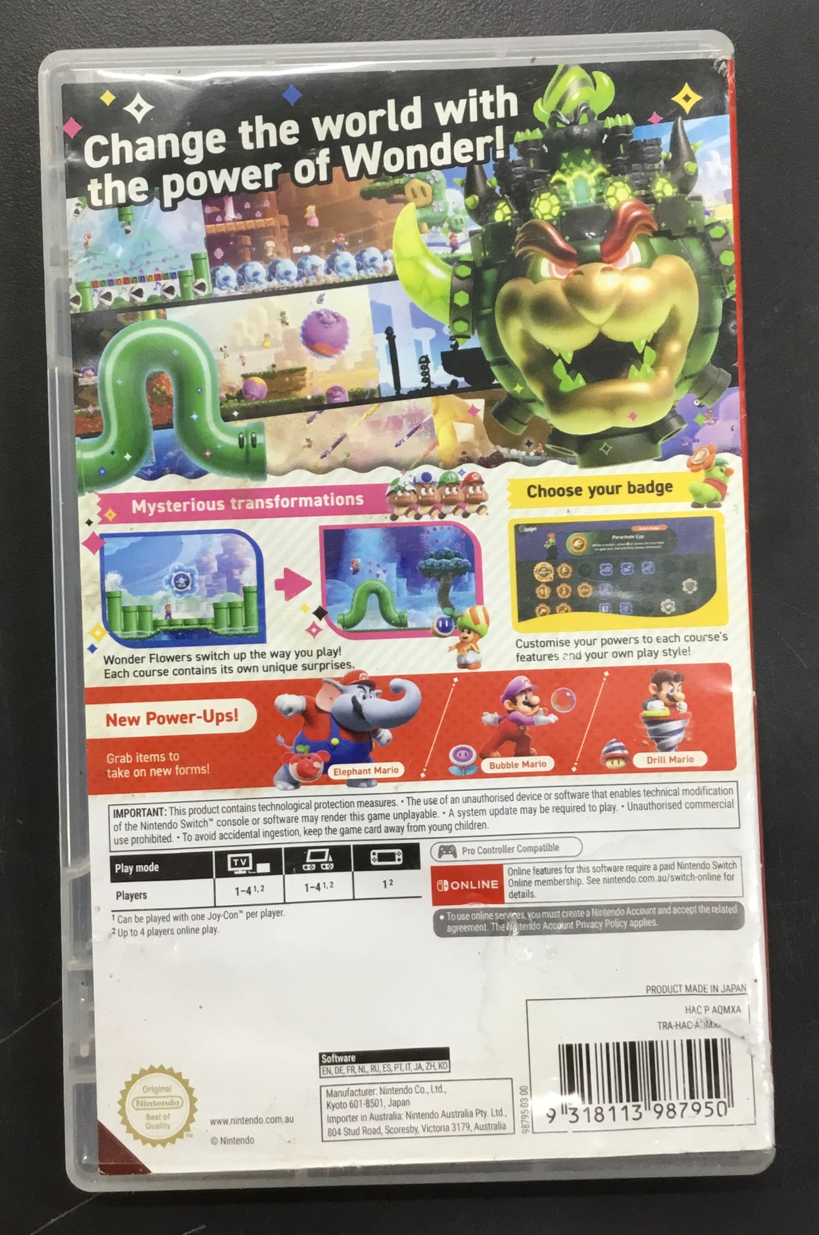 NINTENDO SWITCH GAME SUPER MARIO BROS. WONDER Ref#512901