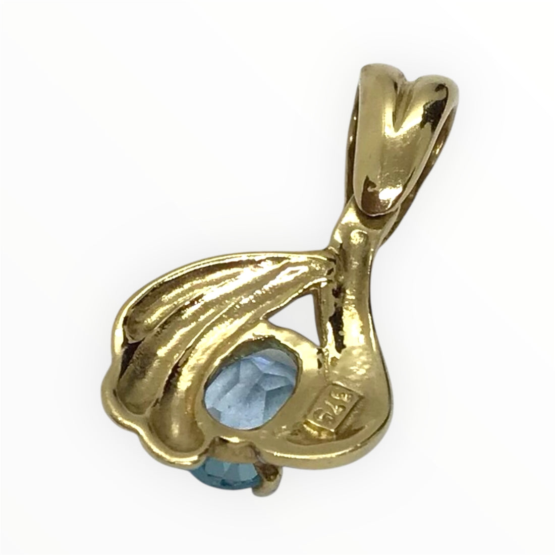Ladies 9ct Gold Coloured Stone Pendant (Length 2cm) Ref#512196