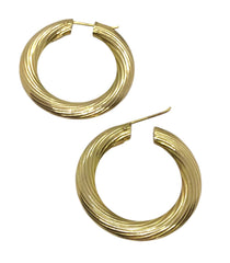 Ladies 9ct Yellow Gold Hoop Earrings Ref#506488