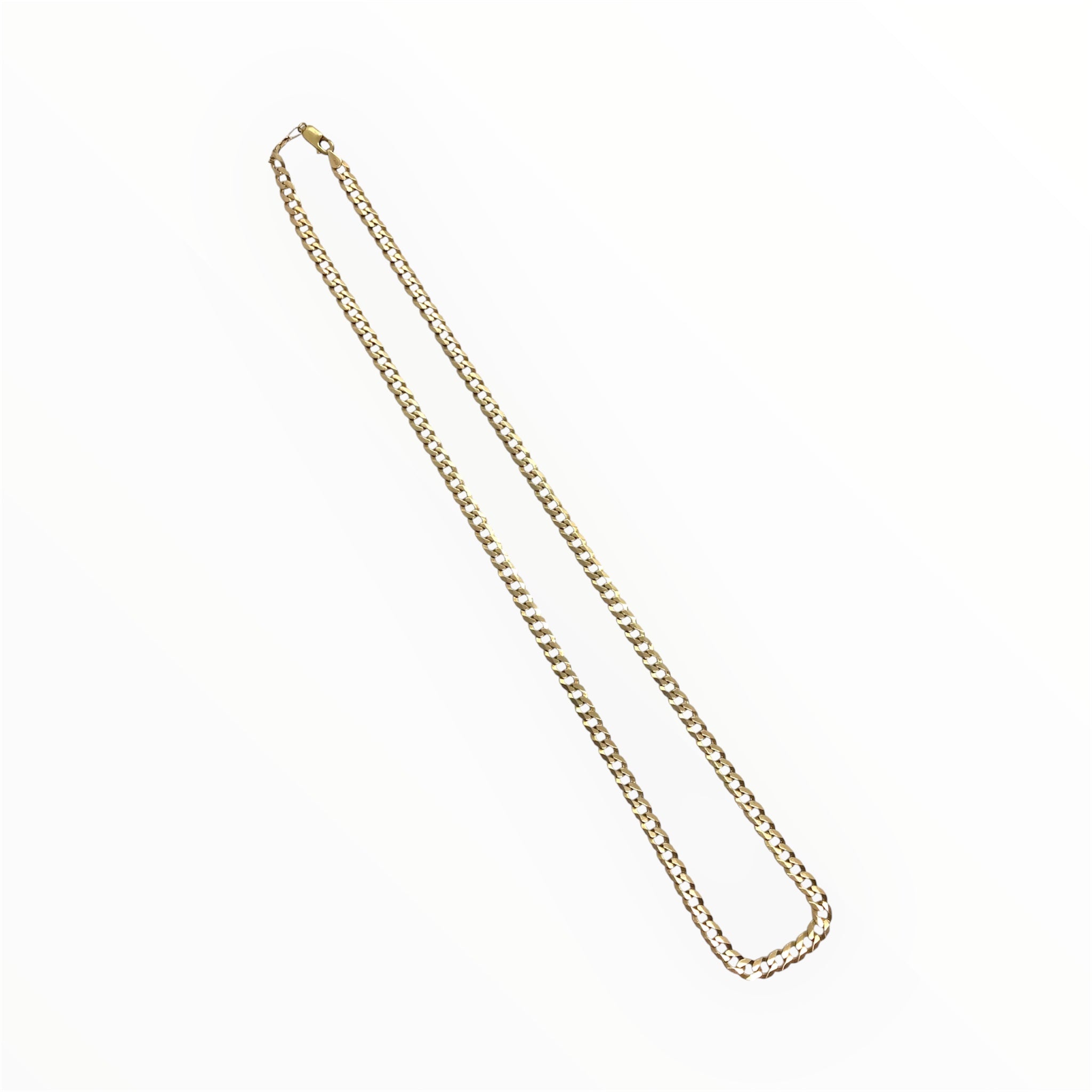 Unisex 9ct Gold Flat Curb Chain (Length 56cm) Ref#512337
