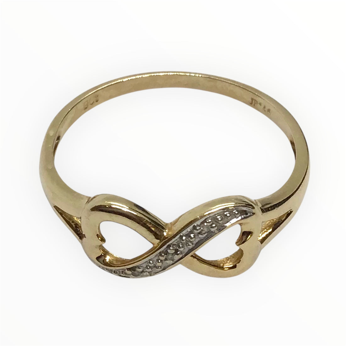 Ladies 9ct Gold Heart Infinity Ring (Size S) Ref#512922