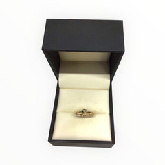 Ladies 9ct Gold Coloured Stone with Diamonds Ring (Size M) Ref#512656