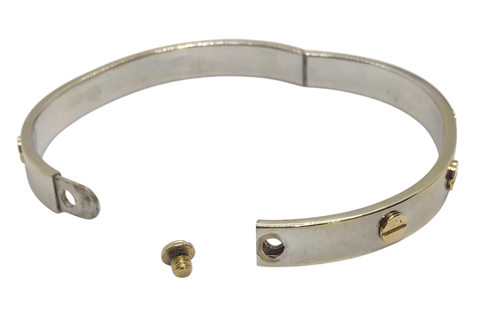 Ladies 14ct White Gold Screw Bangle Ref#504482