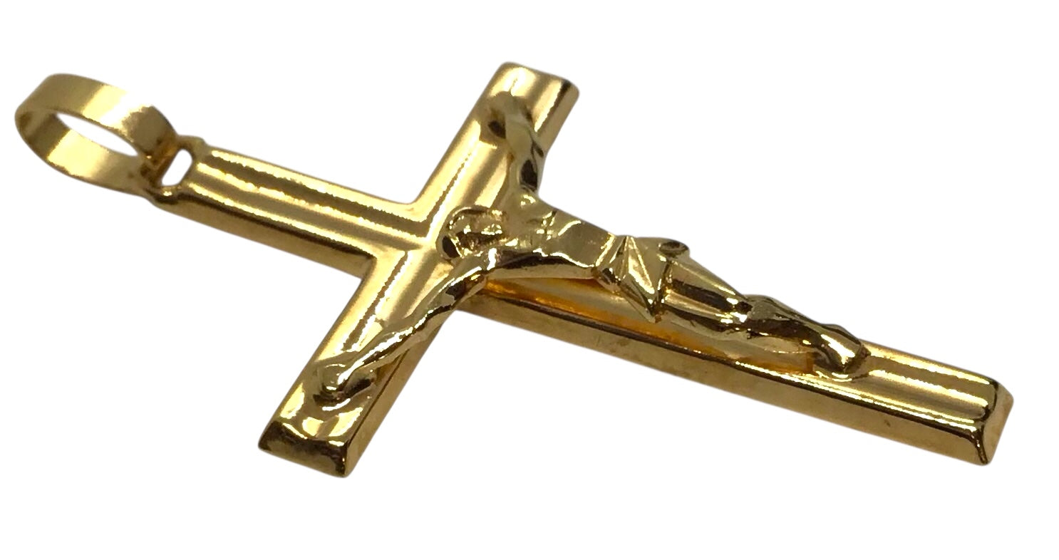 Unisex 9ct Yellow Gold Cross Pendant Ref#506864