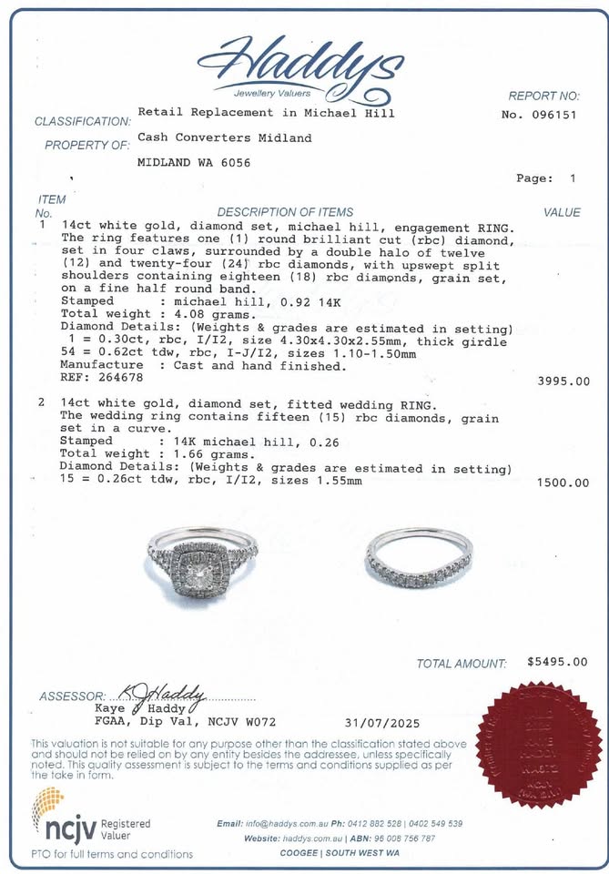 14ct White Gold Diamond Ring Set - 264678