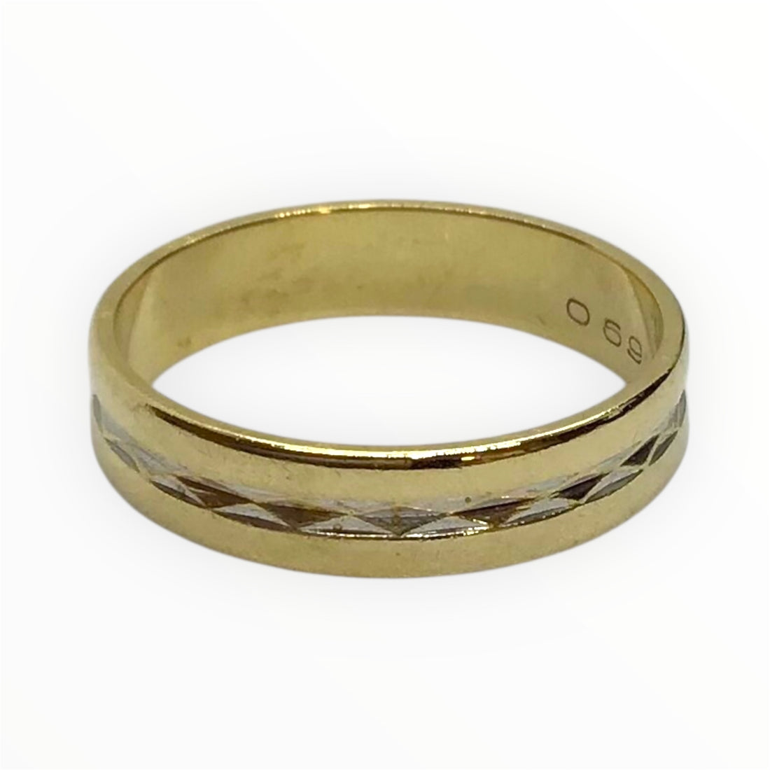 Ladies 18ct Gold Patterned Ring (Size Q) Ref#511371