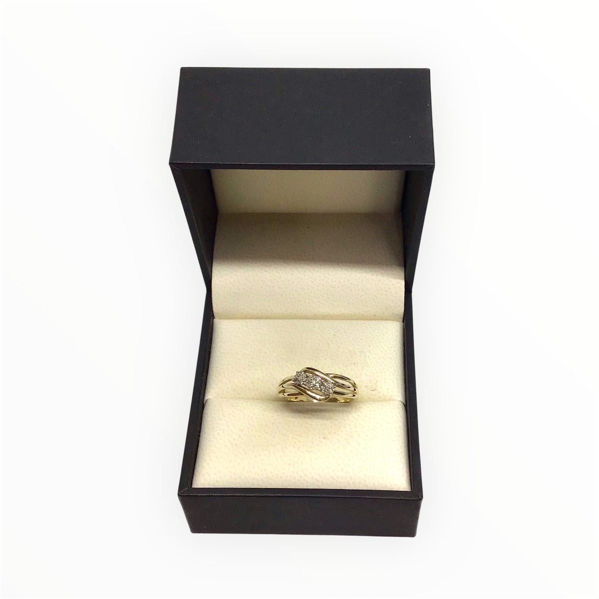 Ladies 9ct Gold Diamond Ring (Size O) Ref#511382