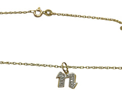Ladies 14ct Yellow Gold Necklace and Letter N Pendant Ref#505964