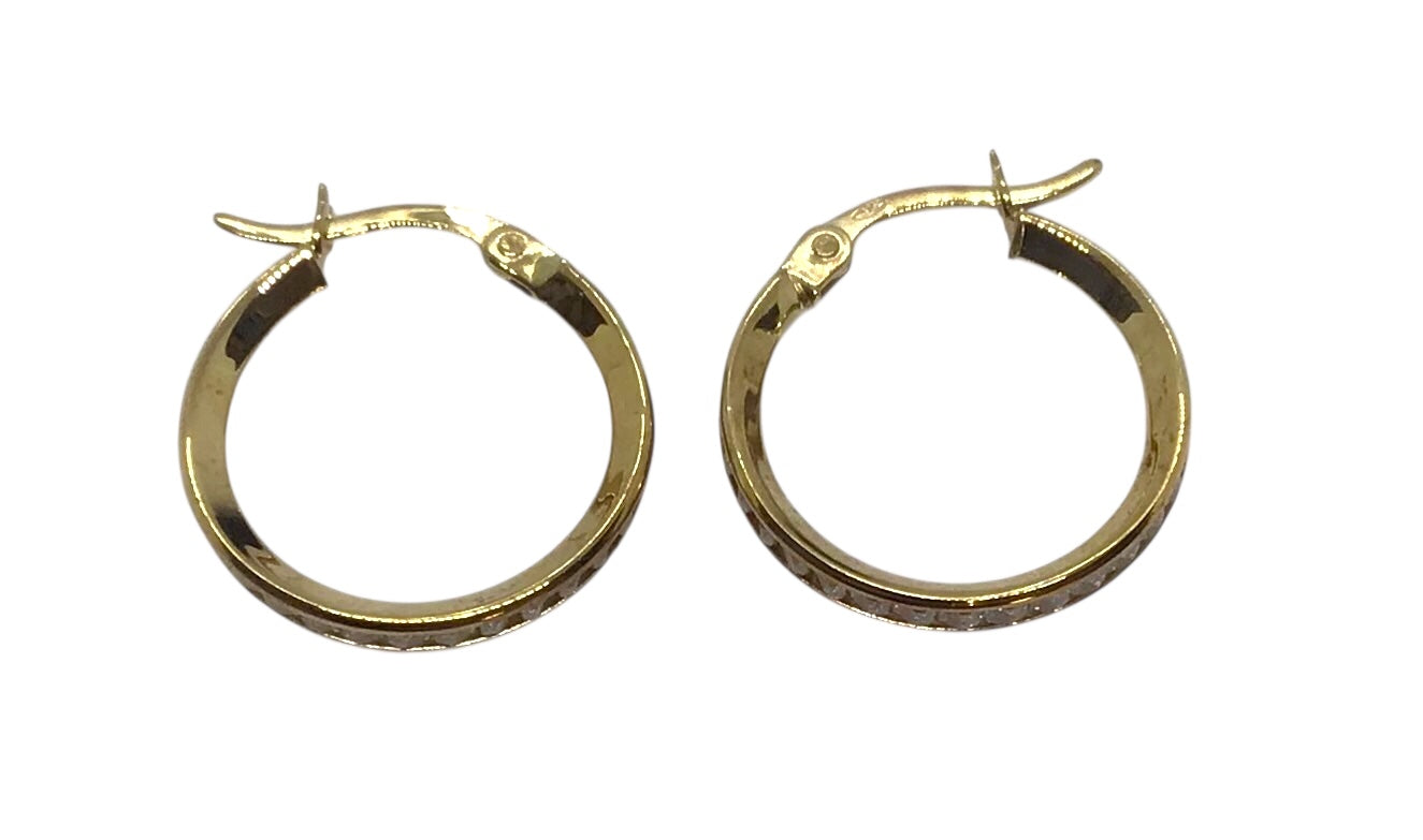 Ladies 9ct Yellow Gold Hoop Earrings Ref#506237