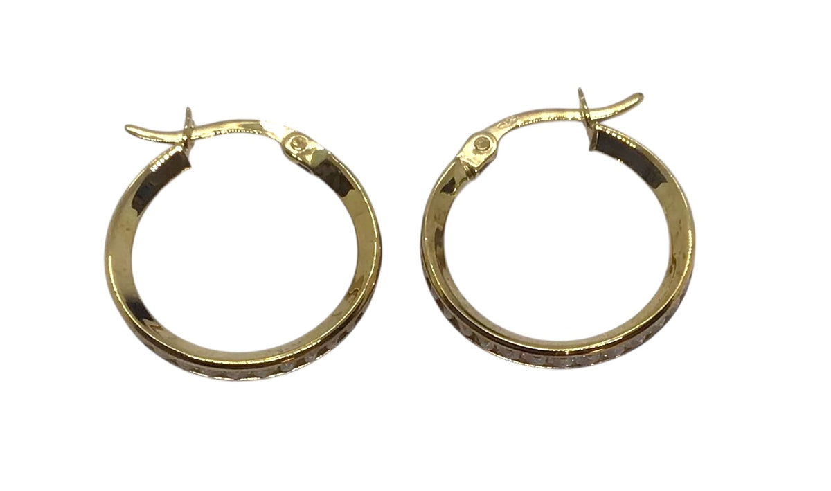 Ladies 9ct Yellow Gold Hoop Earrings Ref#506237
