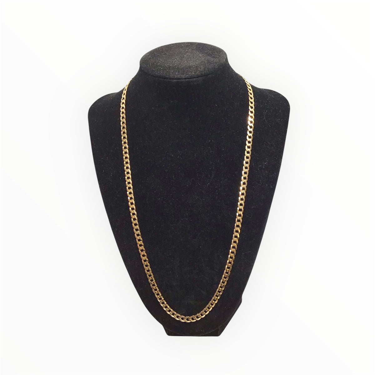 Unisex 9ct Gold Flat Curb Chain (Length 56cm) Ref#512337
