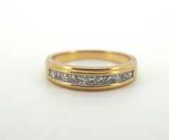 18CT Yellow Gold Diamond Set Eternity Ring (Size O) - AD 266534
