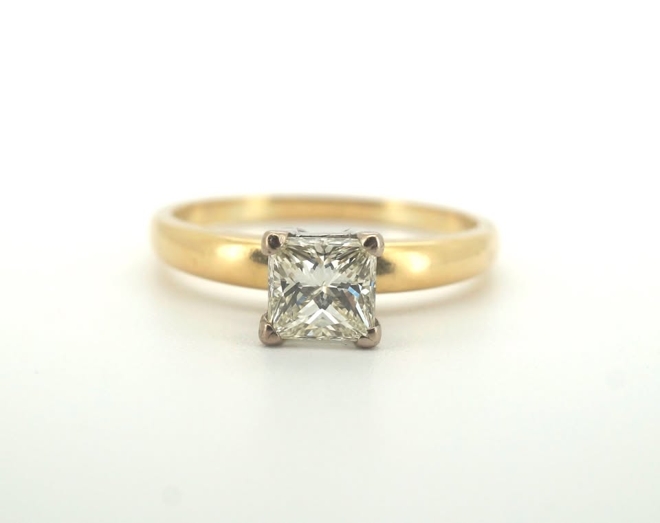 18ct Yellow & White Gold Diamond Engagement Ring (Size T 1/2) - 501922
