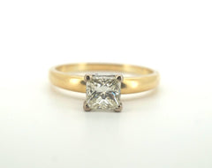 18ct Yellow & White Gold Diamond Engagement Ring (Size T 1/2) - 501922