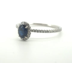950 Platinum Sapphire & Diamond Ring (Size Z) - 501647