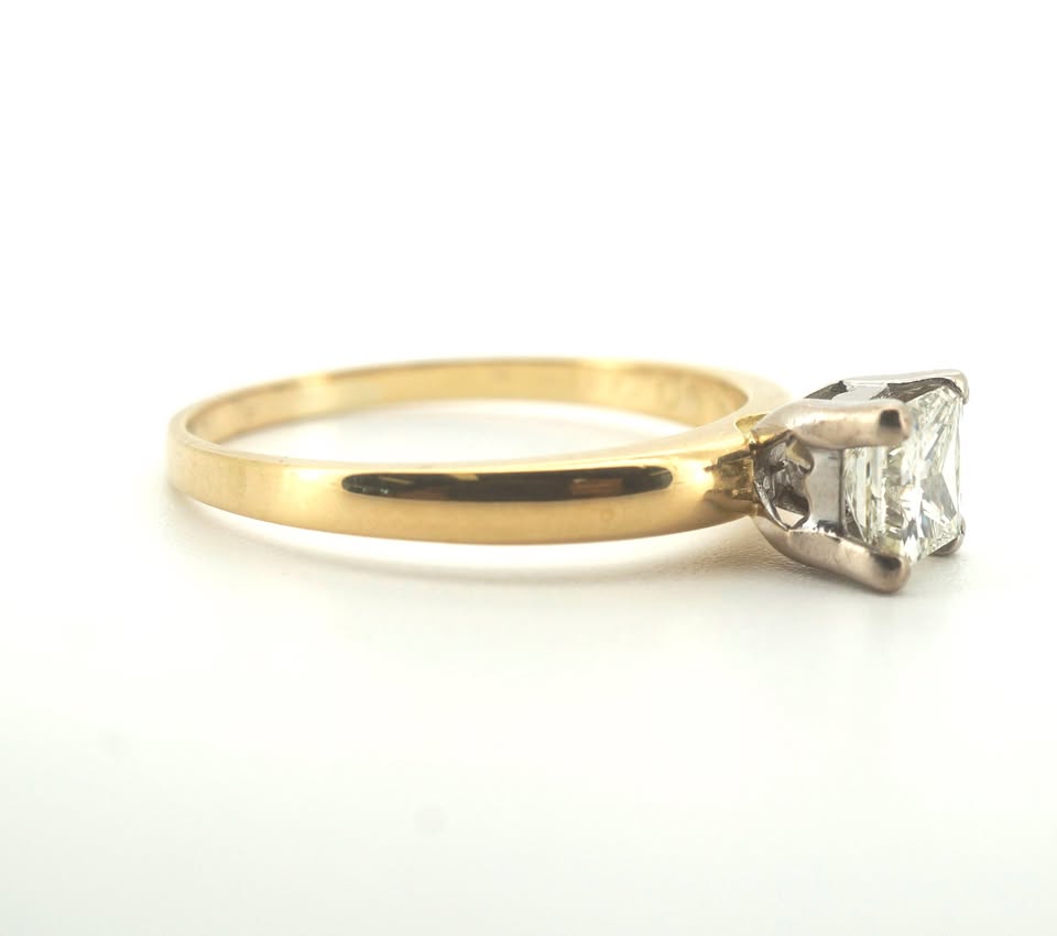 18ct Yellow & White Gold Diamond Engagement Ring (Size T 1/2) - 501922