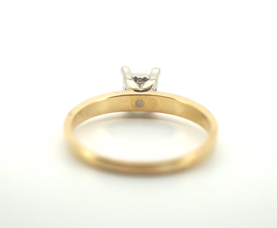 18ct Yellow & White Gold Diamond Engagement Ring (Size T 1/2) - 501922