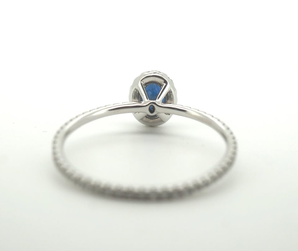 950 Platinum Sapphire & Diamond Ring (Size Z) - 501647