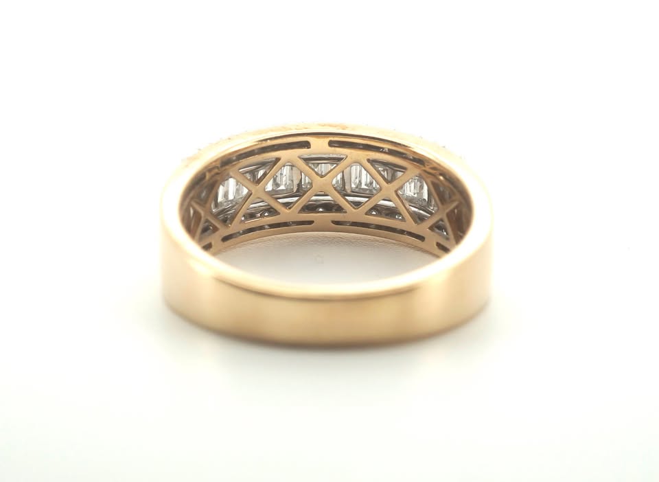 9ct Yellow & White Gold Diamond Ring (Size R 1/2) - 502017