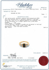 18ct Yellow Gold Synthetic Emerald & Diamond Ring (Size N) - 500910