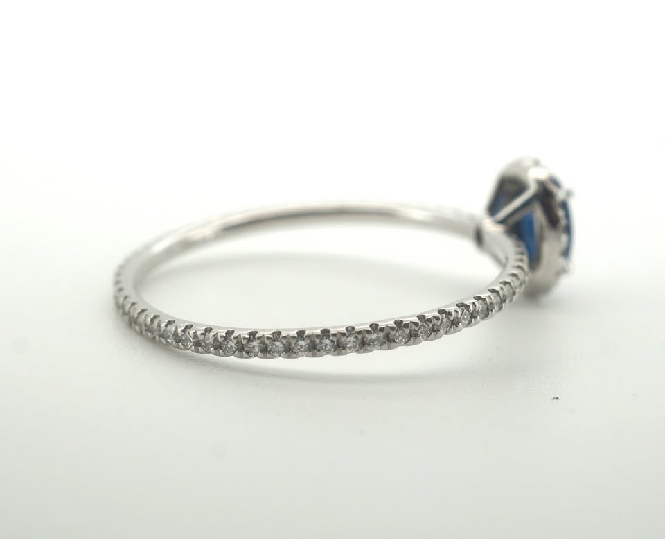 950 Platinum Sapphire & Diamond Ring (Size Z) - 501647
