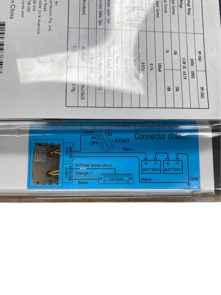 Powertech MP-3063 24VDC - 13.8VDC Converter 20A -  503855