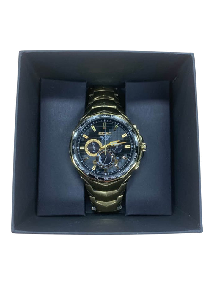 SEIKO - V192-0AC0 GOLD SOLAR-POWERED 45MM CHRONOGRAPH WATCH - 503852