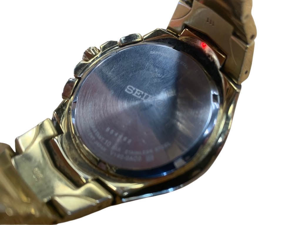SEIKO - V192-0AC0 GOLD SOLAR-POWERED 45MM CHRONOGRAPH WATCH - 503852