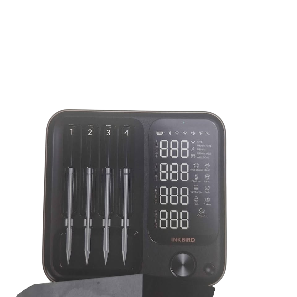 THERMOMETER, MAKE: INK BIRD, MODEL: INT14BW WIFI & BLUETOOTH BBQ THERMOMETER 4-PROBE, BLACK