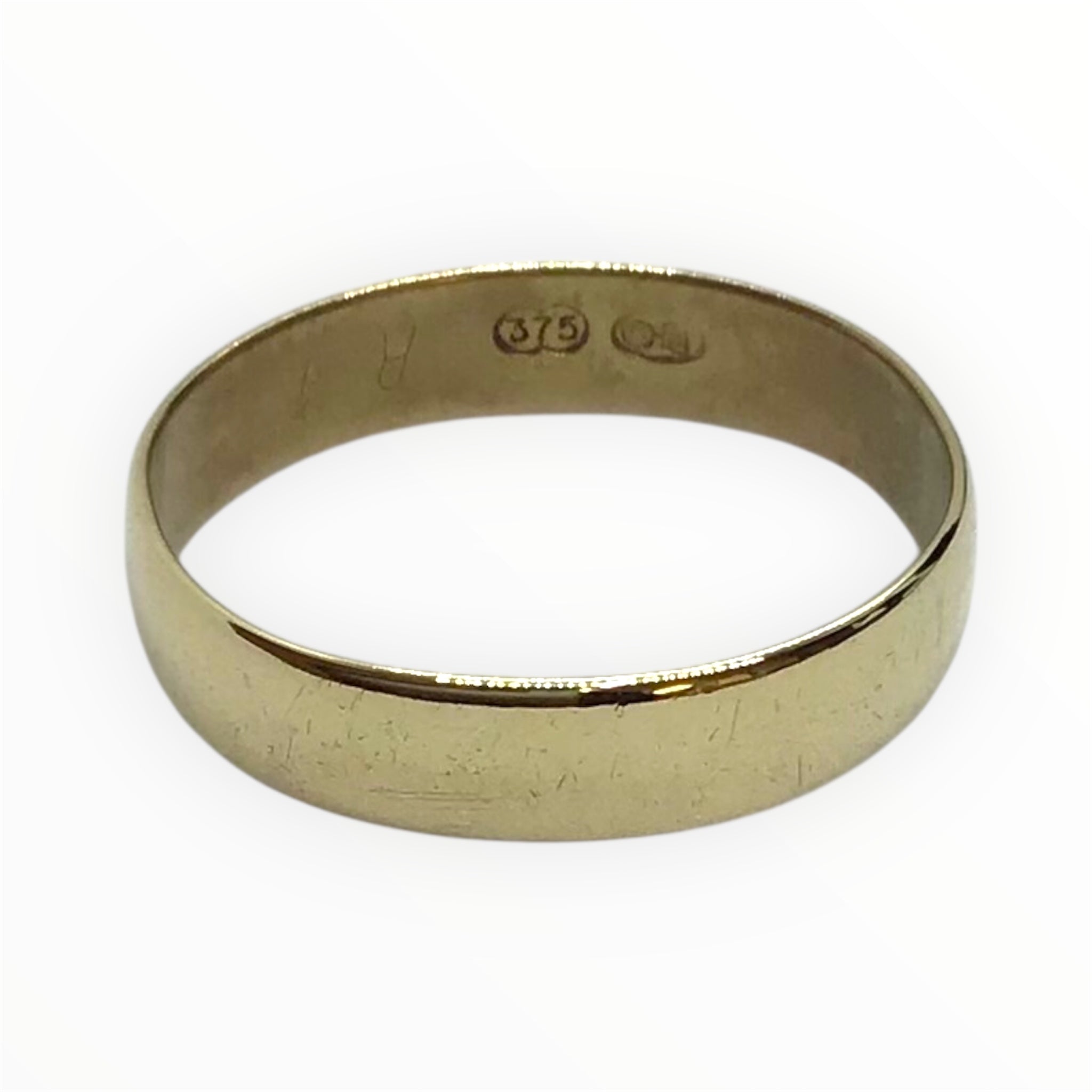 Unisex 9ct Gold Plain Ring (Size T) Ref#512655