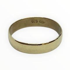 Unisex 9ct Gold Plain Ring (Size T) Ref#512655