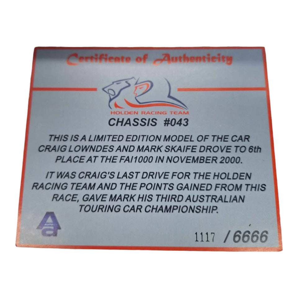 AUTOart Holden Racing Team VX Commodore 1:18 Scale Model - 505159
