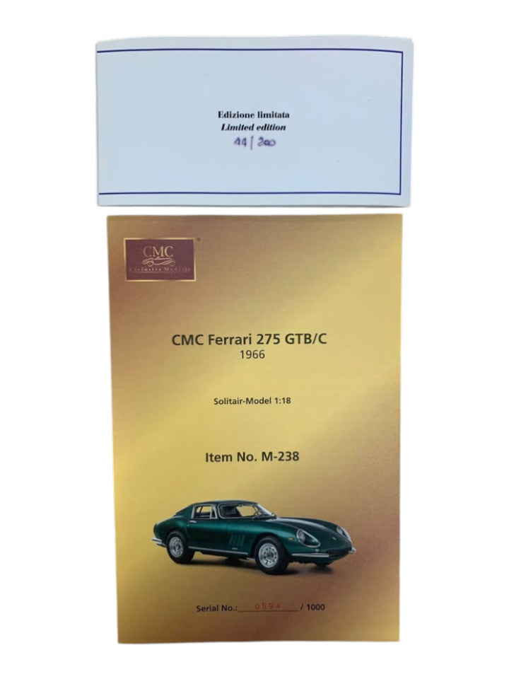 CMC EXCLUSIVE MODELLE - LIMITED EDITION FERRARI 275 GTB/C 1966 1:18 SCALE - 501281