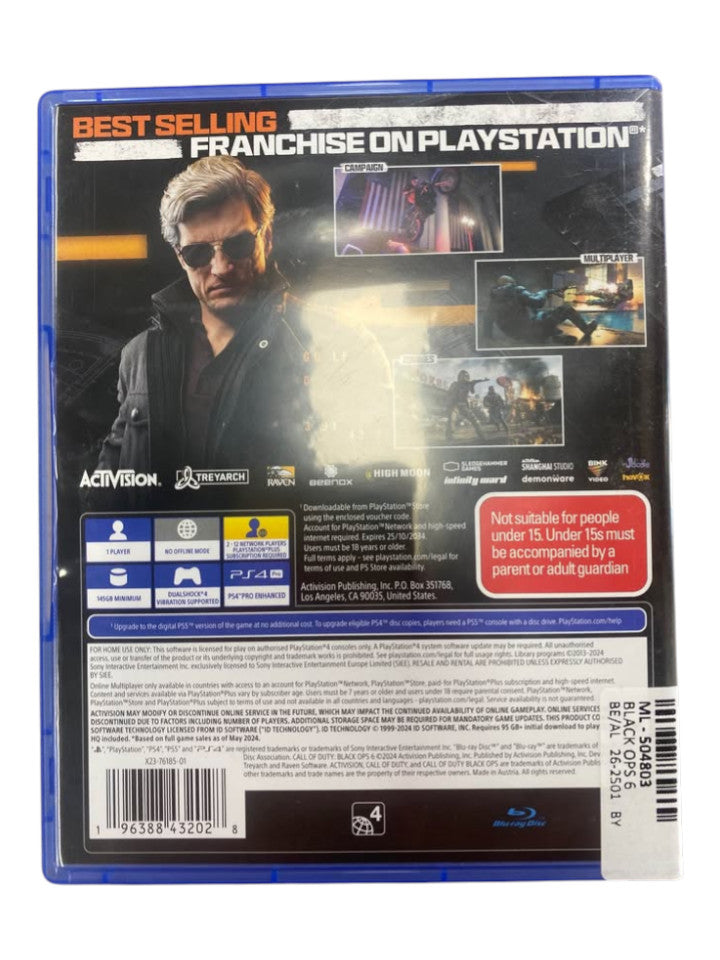 CALL OF DUTY: BLACK OPS 6 CROSS-GEN BUNDLE PS4 GAME - 504803
