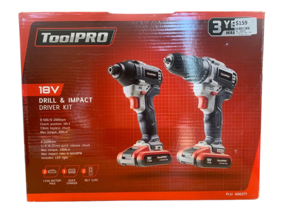 TOOLPRO - 600277 18V DRILL & IMPACT DRIVER KIT - 502207