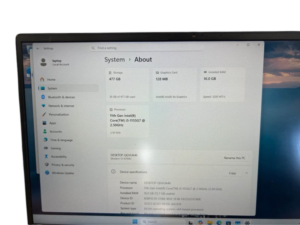 MSI Modern 15 A11MU Laptop (512GB, 16GB, i5) - 504913