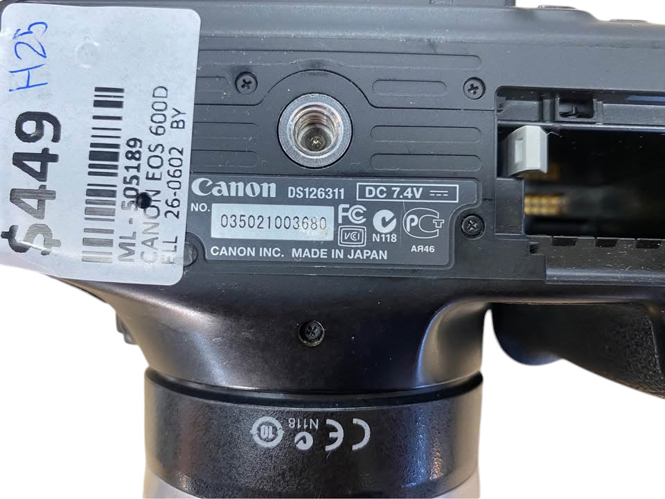 CANON - EOS 600D DIGITAL CAMERA WITH EFS 55-250MM LENS - 505189