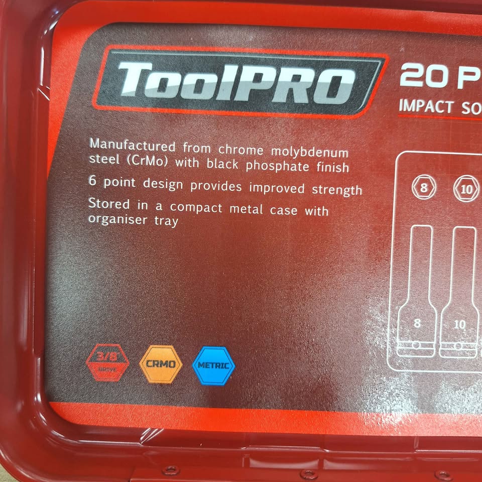 TOOLPRO 20 PSET IN CASE. METRIC -  505308