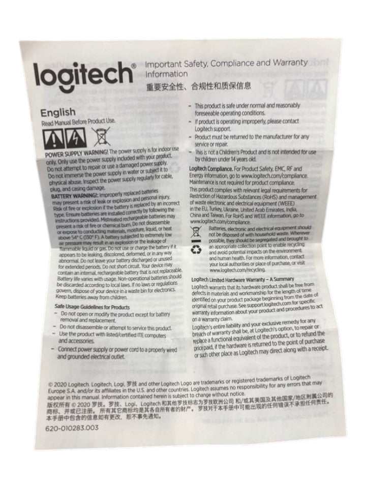LOGITECH - C922 PRO HD STREAM WEBCAM NEW IN OPENED PACKAGING - 505692