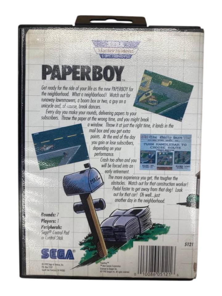 SEGA - MASTER SYSTEM PAPERBOY CARTRIDGE IN CASE - 257665