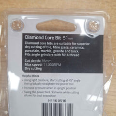 SUTTON TOOLS - 51MM DIAMOND CORE BIT - 200588