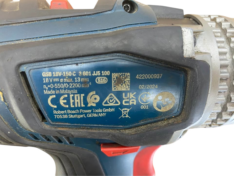 BOSCH - GSB 18V-150 C 13MM CORDLESS DRILL (SKIN ONLY) - 506838