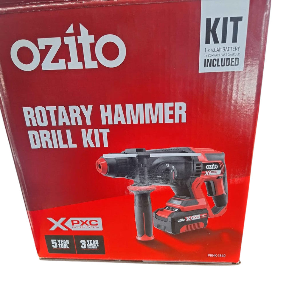 OZITO - PRHK-1840 18V ROTARY HAMMER DRILL KIT WITH 4AH BATTERY - 506371