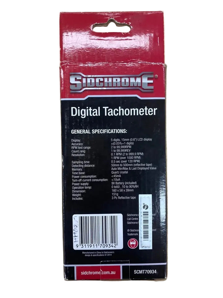 SIDCHROME - SCMT70934 DIGITAL TACHOMETER - 506755