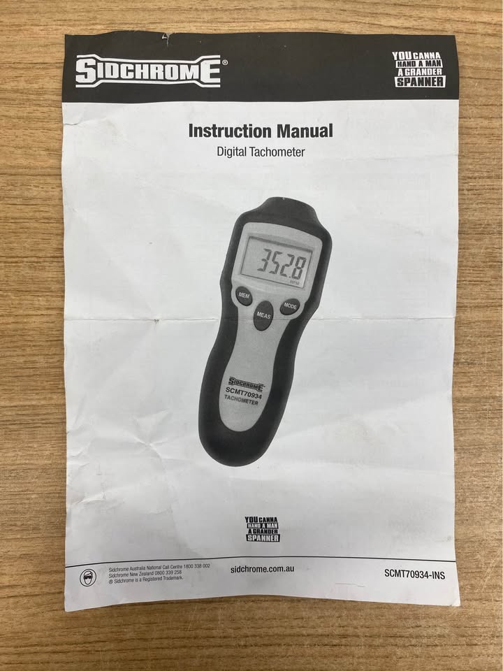 SIDCHROME - SCMT70934 DIGITAL TACHOMETER - 506755