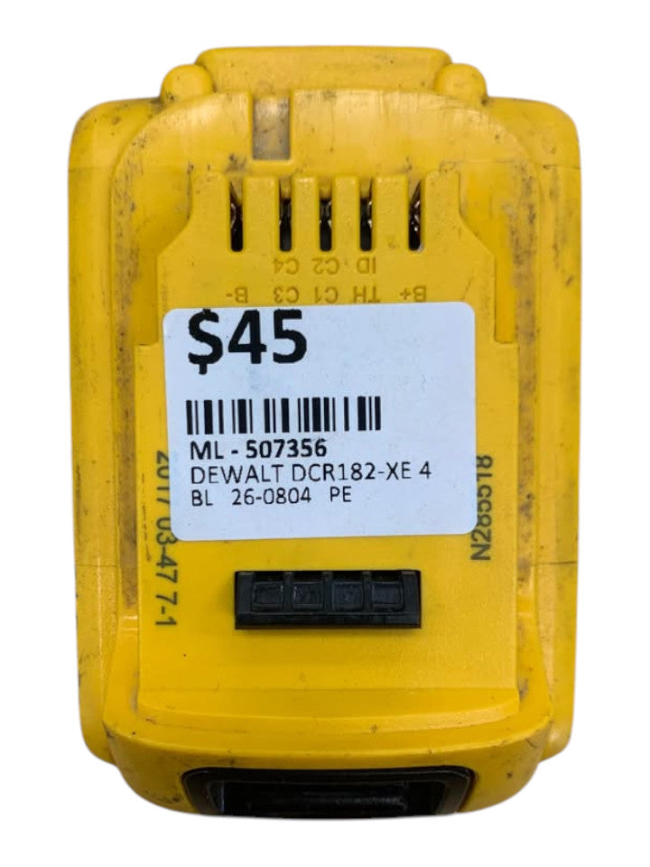 DEWALT - DCB182-XE 18V 4AH XR LI-ION TOOL BATTERY - 507356