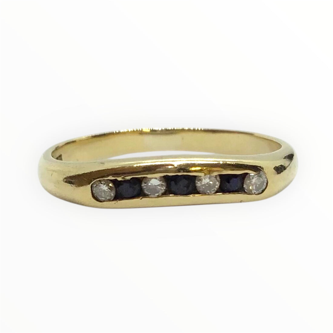 Ladies 9ct Gold Coloured Stone and Diamond Ring (Size M) Ref#511473