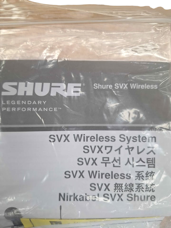 SHURE SVX4 WIRELESS MICROPHONE RECIEVER WITH ACCESSORIES. 508897
